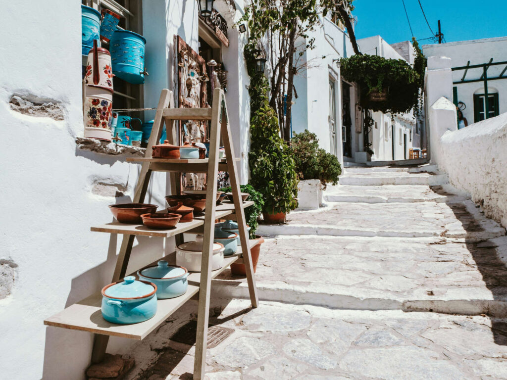 Whitewashed houses in Amorgos, a hidden Cyclades island known for calm, authentic Greek charm
